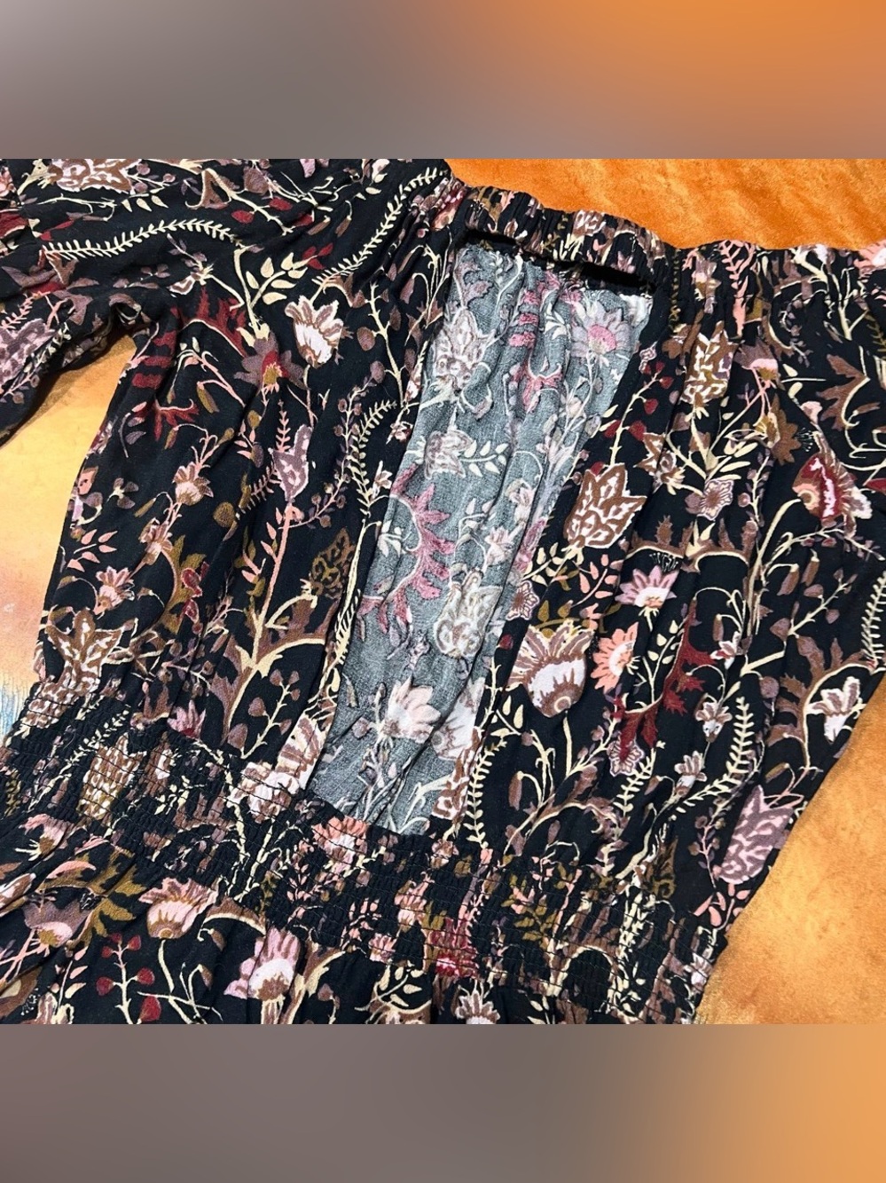Free People Pretty and Free Floral Romper off the shoulders medium - Picture 5 of 11
